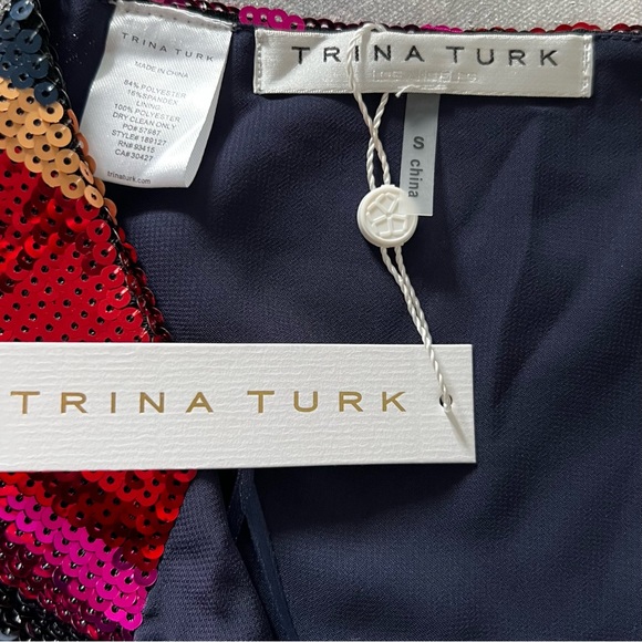 Trina Turk Colorful Sparkly Sequin Open Back Halter Top - Picture 6 of 9
